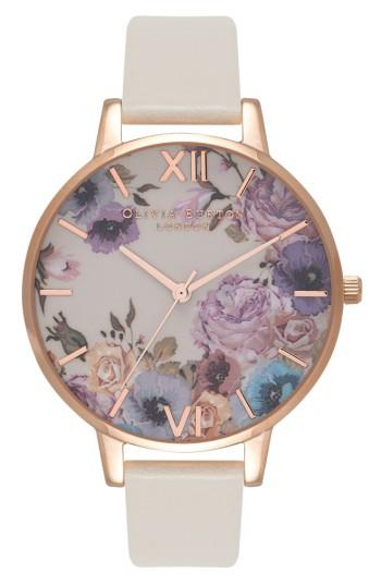 Women's Olivia Burton Power Of Three Faux Leather Strap Watch, 38mm
