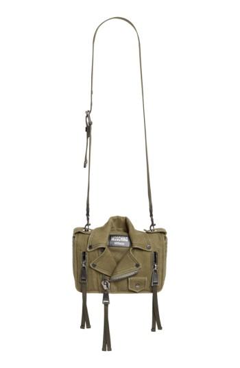 Moschino Small Biker Jacket Shoulder Bag - Green