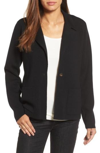 Women's Eileen Fisher Merino Wool Knit Blazer - Black
