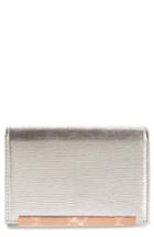 Women's Ted Baker London Valenta Plisse Leather Mini Wallet - Metallic