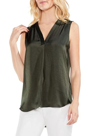 Women's Vince Camuto Sleeveless V-neck Rumple Blouse - Green