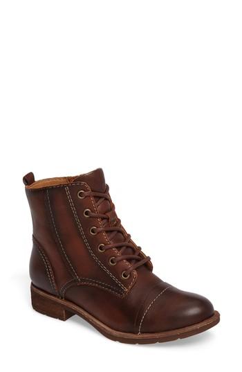 Women's Sofft Belton Cap Toe Combat Boot .5 M - Brown