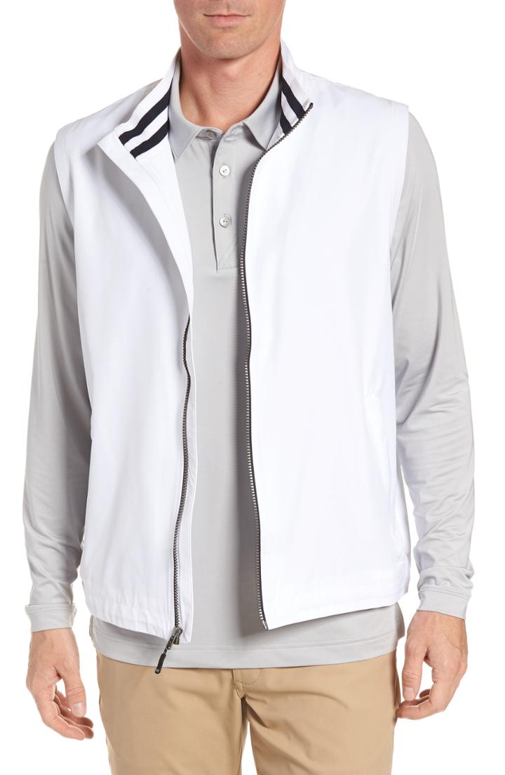 Men's Cutter & Buck Nine Iron Drytec Zip Vest, Size - White