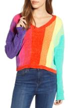 Women's Ten Sixty Sherman Chenille Rainbow Stripe Sweater - Red