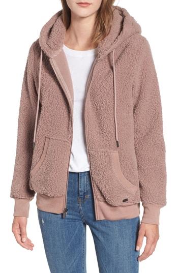 Women's Marc New York Teddy Fleece Zip Jacket - Red