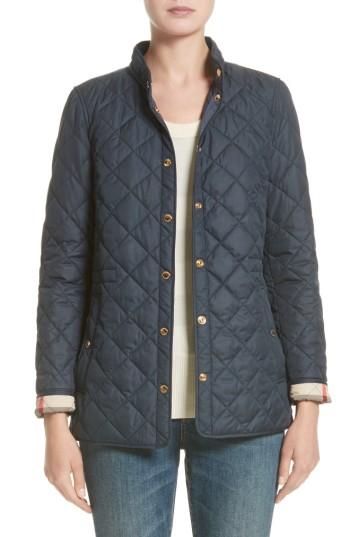 Women's Burberry Pensham Quilted Jacket - Blue