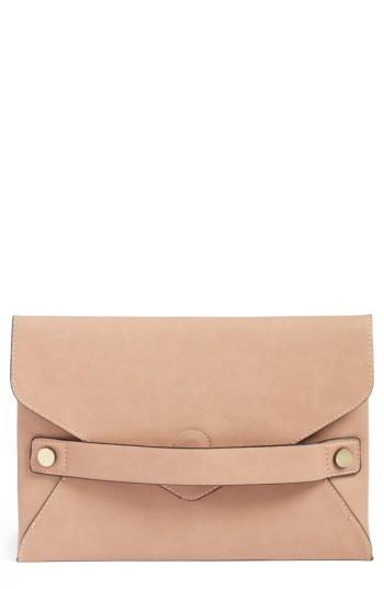 Sole Society Karen Faux Leather Envelope Clutch - Beige