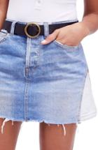 Women's Free People Patched Denim Miniskirt - Blue