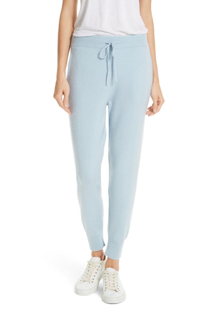 Women's Nordstrom Signature Cashmere Blend Jogger Pants - Blue