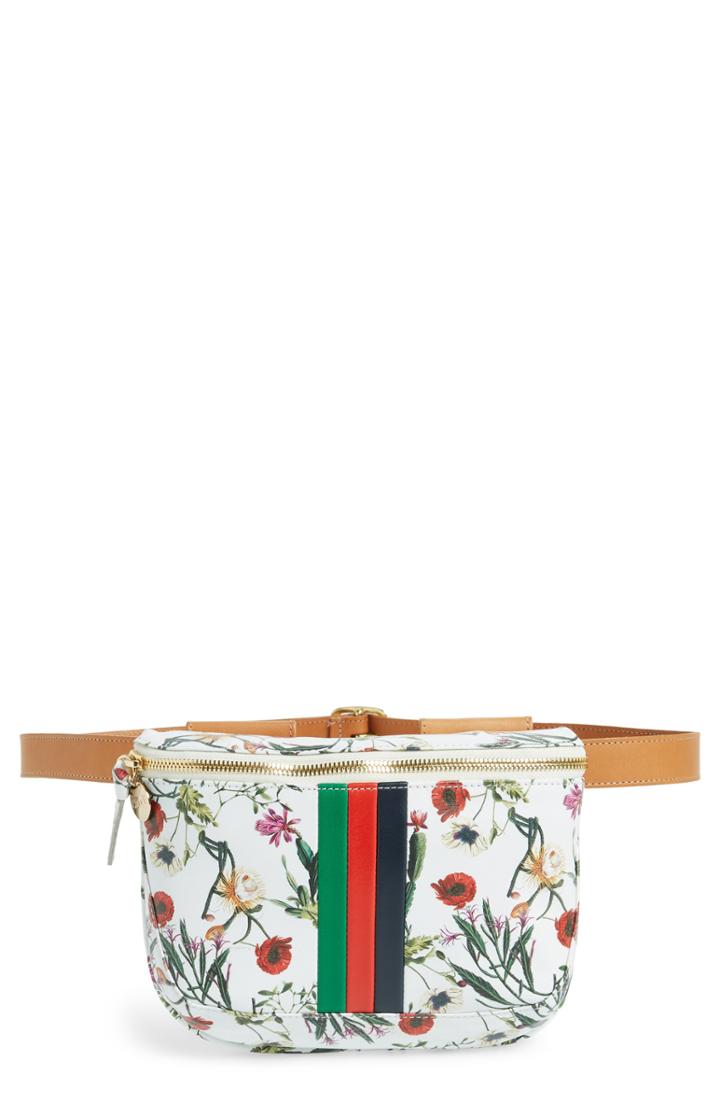 Clare V. Floral Leather Supreme Fanny Pack -