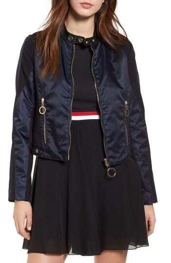 Women's Tommy Jeans X Gigi Hadid Nylon Moto Jacket - Blue