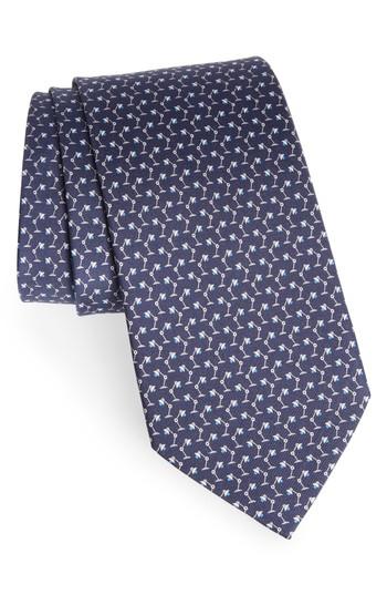 Men's Salvatore Ferragamo Lamp Print Tie, Size - Blue