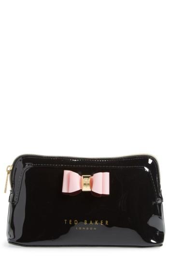 Ted Baker London Julis Bow Cosmetics Bag, Size - Black