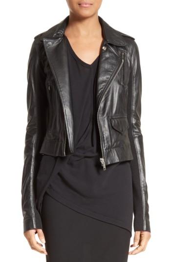 Women's Rick Owens Stooges Leather Jacket Us / 38 It - Black