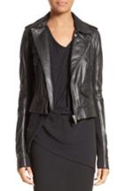 Women's Rick Owens Stooges Leather Jacket Us / 38 It - Black