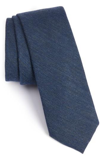 Men's Calibrate Melange Woven Skinny Tie, Size - Blue