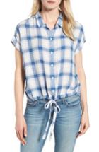 Women's Sanctuary Borrego Tie Shirt, Size - Blue