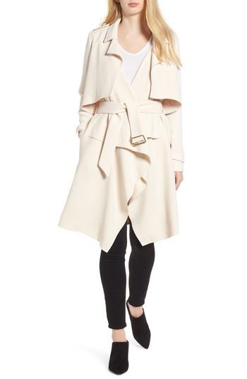 Women's Elliatt Iris Drape Trench Coat - Beige