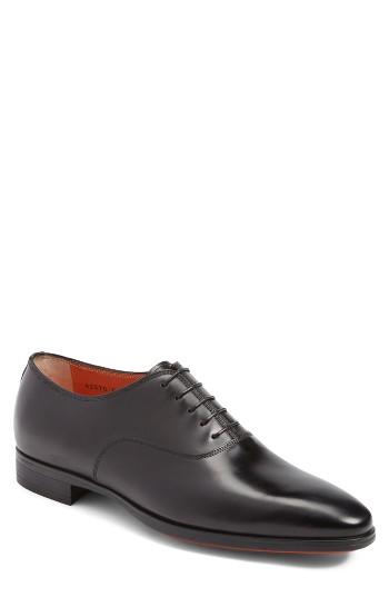 Men's Santoni Fenwick Plain Toe Oxford D - Black