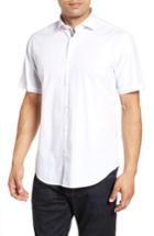 Men's Bugatchi Shaped Fit Solid Sport Shirt - White