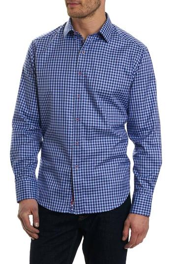 Men's Robert Graham Matira Classic Fit Check Sport Shirt - Purple