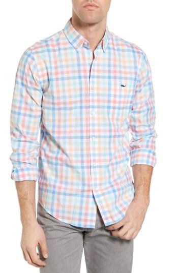 Men's Vineyard Vines Boway Check Tucker Slim Fit Sport Shirt - Blue