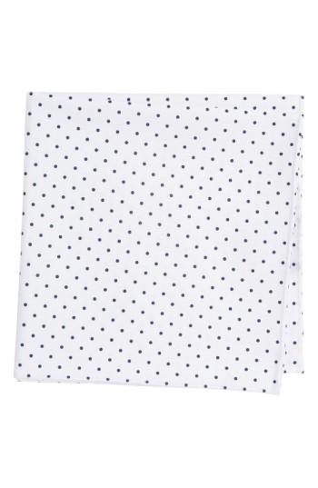 Men's Ted Baker London Polka Dot Cotton Pocket Square, Size - White