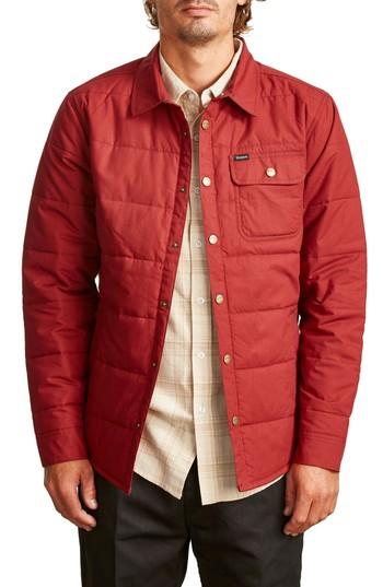 Men's Brixton 'cass' Quilted Jacket - Burgundy