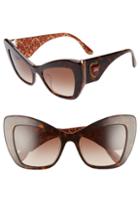 Women's Dolce & Gabbana Sacred Heart 54mm Gradient Cat Eye Sunglasses - Brown Gold Gradient