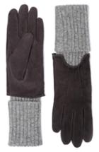 Women's Soia & Kyo Rib Trim Tech Suede Gloves - Black