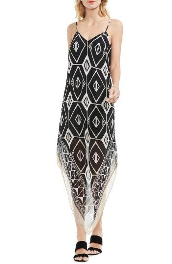Women's Vince Camuto Graphic Handkerchief Slipdress - Black