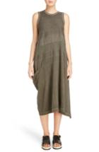 Women's Y's By Yohji Yamamoto Washed Cotton Sleeveless Shift Dress - Grey