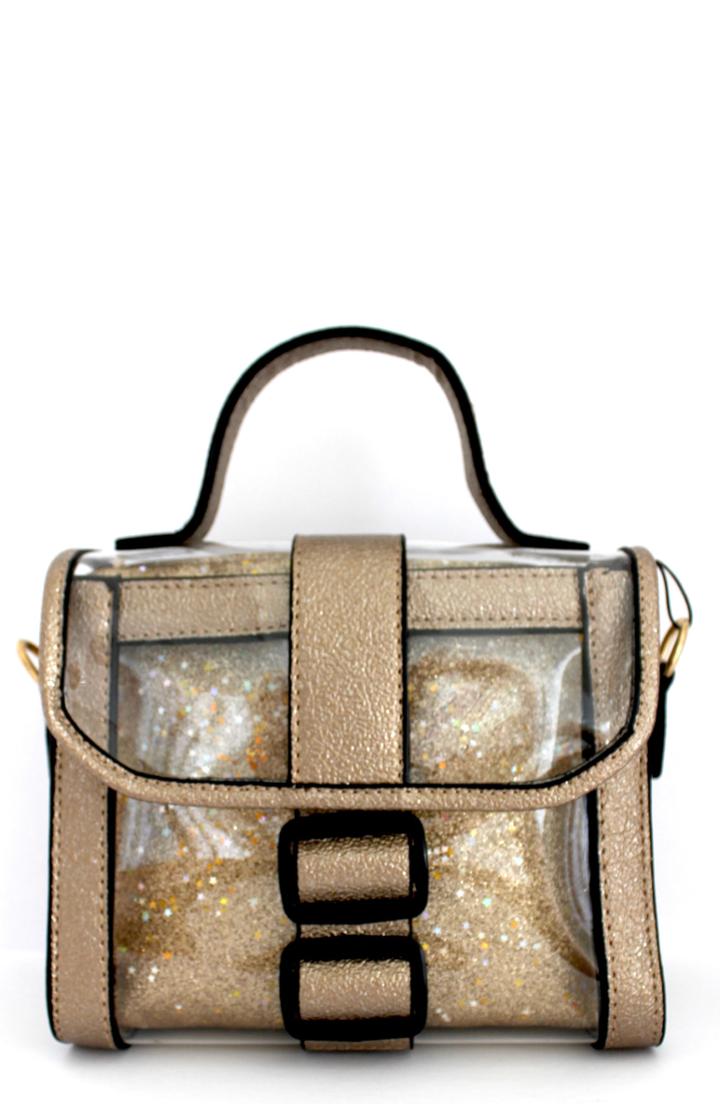 Knotty Translucent Top Handle Satchel - Beige