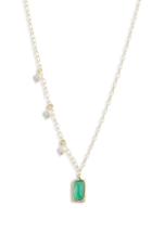 Women's Meira T Emerald & Pearl Pendant Necklace