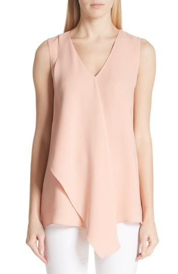 Women's Lafayette 148 New York Cooper Double Silk Georgete Blouse - Coral