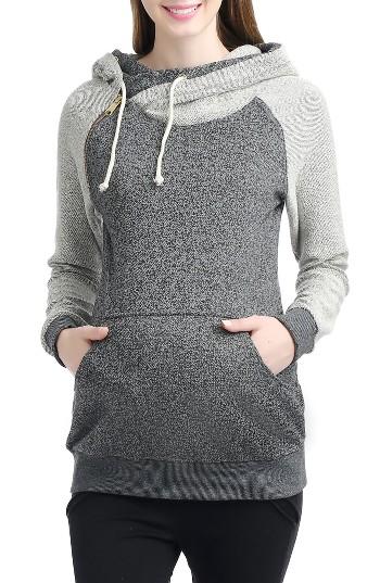 Women's Kimi And Kai Mattie Raglan Sleeve Maternity Hoodie - Grey
