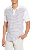 Men's Nike Dry Stripe Pique Polo, Size - White