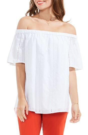 Women's Vince Camuto Eyelet Cotton Off The Shoulder Blouse
