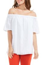 Women's Vince Camuto Eyelet Cotton Off The Shoulder Blouse