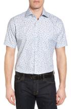 Men's Peter Millar Stormy Tide Fit Sport Shirt, Size Small - Blue