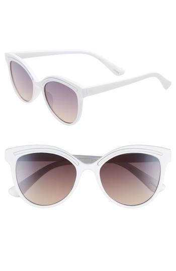 Women's Bp. 59mm Metallic Accent Cat Eye Sunglasses - White