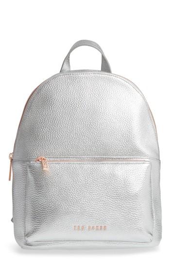 Ted Baker London Pearen Leather Backpack - Metallic