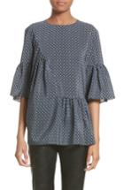 Women's Stella Mccartney Windsor Print Silk Ruffle Blouse