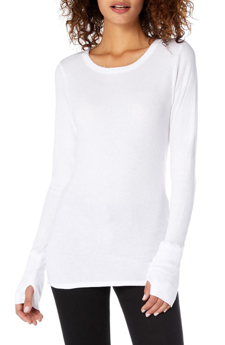 Women's Michael Stars Baby Thermal Tee, Size - White