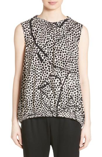 Women's Zero + Maria Cornejo Elliott Dot Ruched Bubble Top - Black