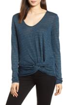 Women's Michael Stars Knot Hem Top, Size - Blue
