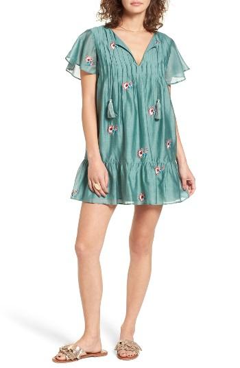 Women's Tularosa Carson Embroidered Cotton & Silk Dress - Blue/green