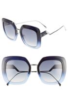 Women's Fendi 53mm Square Gradient Sunglasses - Blue Azure