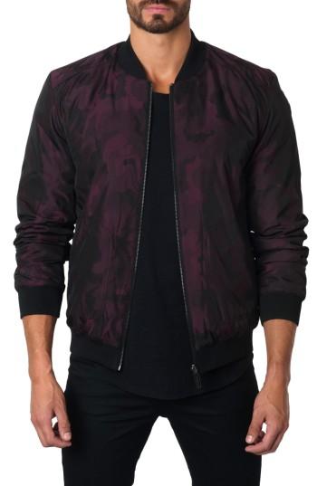 Men's Jared Lang New York Reversible Bomber Jacket, Size - Burgundy