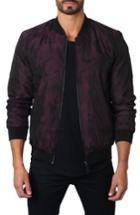 Men's Jared Lang New York Reversible Bomber Jacket, Size - Burgundy